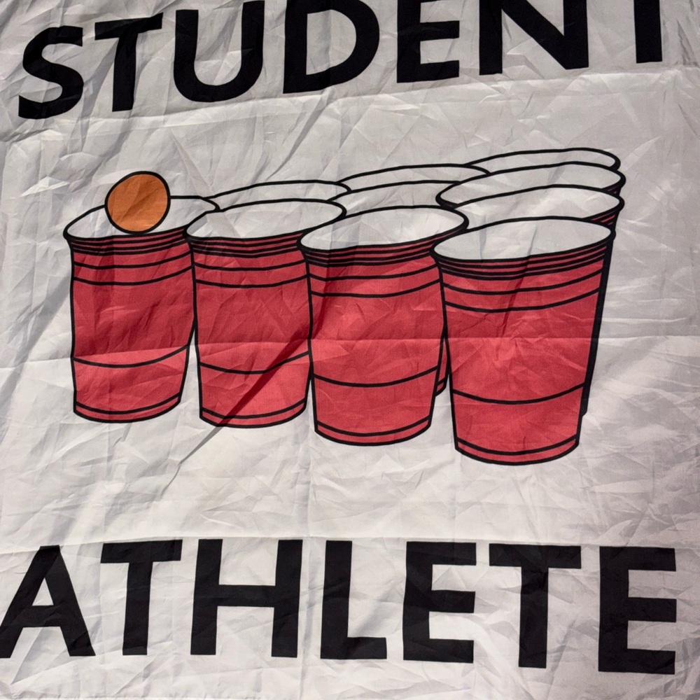 Red and White Student Athlete Banner